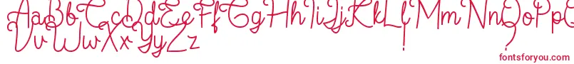 フォントFlamingo Regular – 白い背景に赤い文字