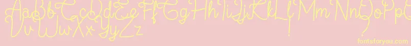 フォントFlamingo Regular – 黄色のフォント、ピンクの背景