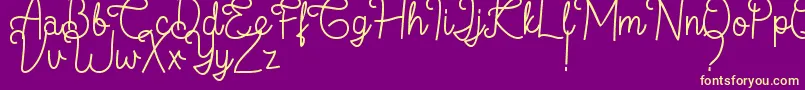 フォントFlamingo Regular – 紫の背景に黄色のフォント