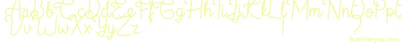 フォントFlamingo Regular – 白い背景に黄色の文字