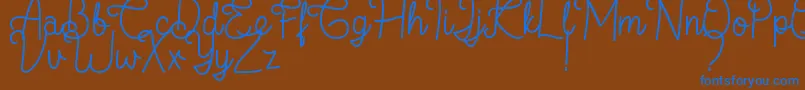 Flamingo Regular Font – Blue Fonts on Brown Background