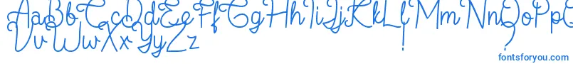 フォントFlamingo Regular – 白い背景に青い文字