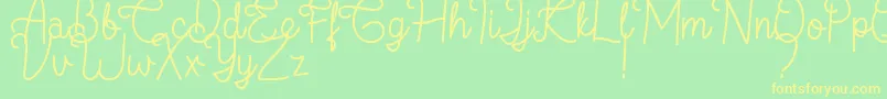 Flamingo Regular Font – Yellow Fonts on Green Background