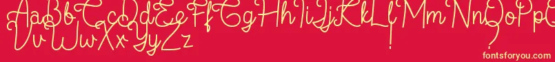 Flamingo Regular-fontti – keltaiset fontit punaisella taustalla