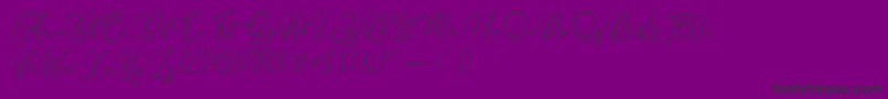 フォントFlanella – 紫の背景に黒い文字