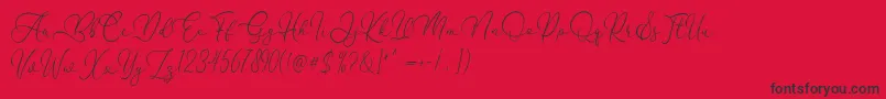 Flanella Font – Black Fonts on Red Background