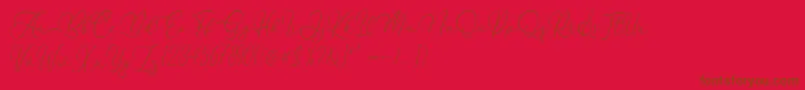 Flanella Font – Brown Fonts on Red Background