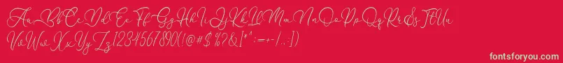 Flanella Font – Green Fonts on Red Background