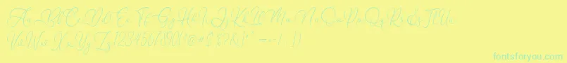Czcionka Flanella – zielone czcionki na żółtym tle
