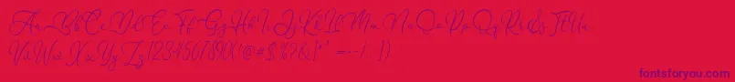 Flanella Font – Purple Fonts on Red Background