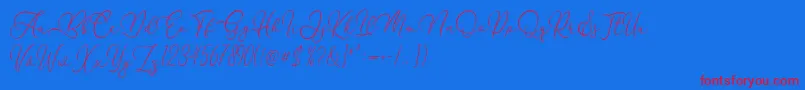 Flanella Font – Red Fonts on Blue Background