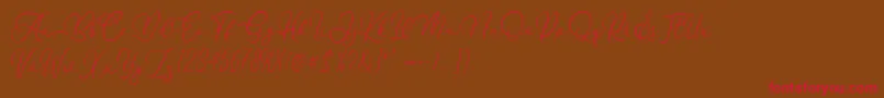 Flanella Font – Red Fonts on Brown Background