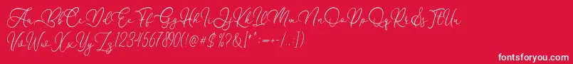 Flanella Font – White Fonts on Red Background