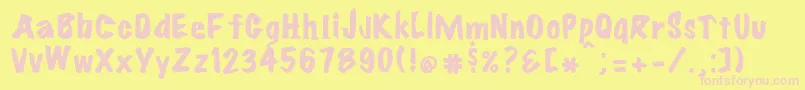 Flare Font – Pink Fonts on Yellow Background