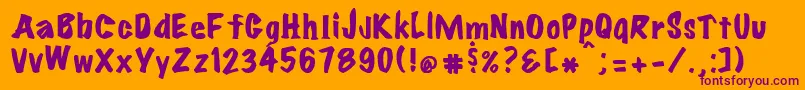 Flare Font – Purple Fonts on Orange Background
