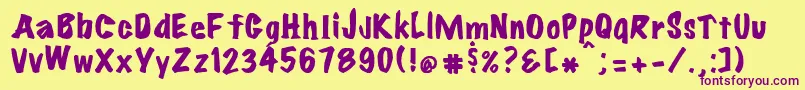 Flare Font – Purple Fonts on Yellow Background