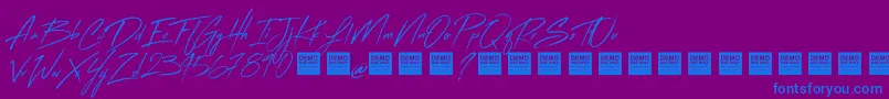 Flash Back   Demo Font – Blue Fonts on Purple Background