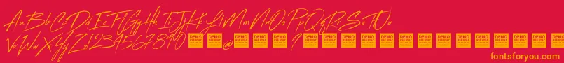 Flash Back   Demo Font – Orange Fonts on Red Background