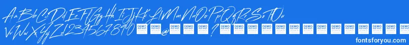 Flash Back   Demo Font – White Fonts on Blue Background