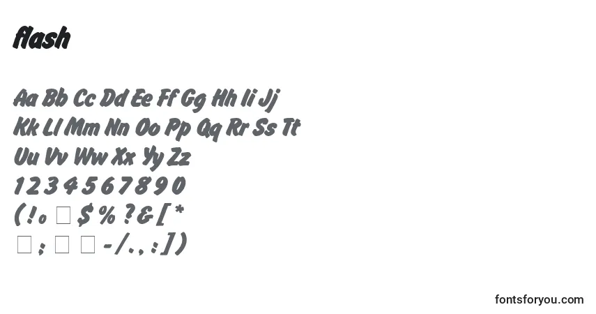 Czcionka Flash (126790) – alfabet, cyfry, specjalne znaki
