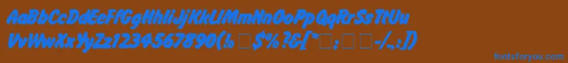 flash Font – Blue Fonts on Brown Background