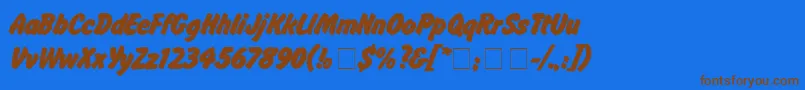 flash Font – Brown Fonts on Blue Background