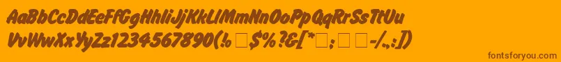 flash Font – Brown Fonts on Orange Background