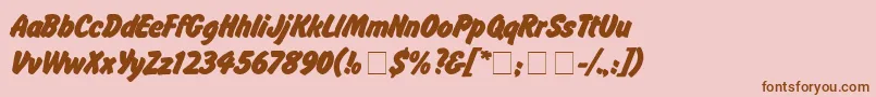 flash Font – Brown Fonts on Pink Background