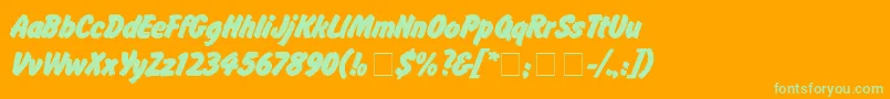 flash Font – Green Fonts on Orange Background