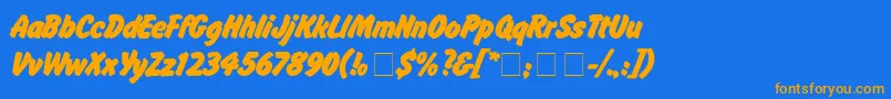 flash Font – Orange Fonts on Blue Background