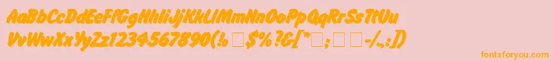 flash Font – Orange Fonts on Pink Background