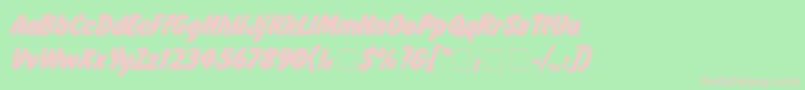 flash Font – Pink Fonts on Green Background