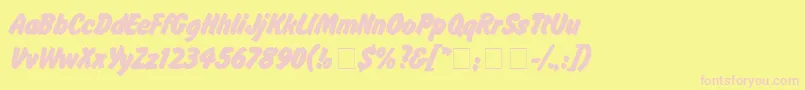 flash Font – Pink Fonts on Yellow Background