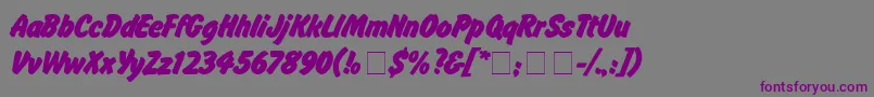 flash Font – Purple Fonts on Gray Background
