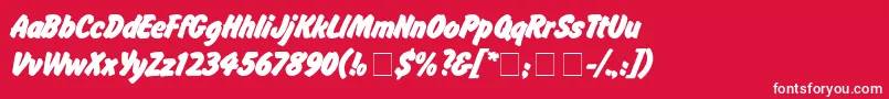 flash Font – White Fonts on Red Background