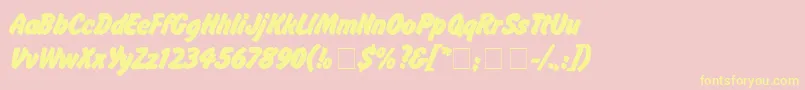 flash Font – Yellow Fonts on Pink Background