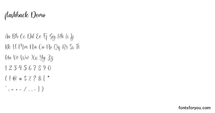 Flashback Demoフォント–アルファベット、数字、特殊文字