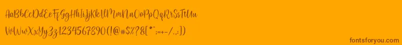 flashback Demo-Schriftart – Braune Schriften auf orangefarbenem Hintergrund
