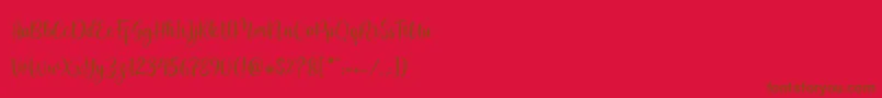 Fonte flashback Demo – fontes marrons em um fundo vermelho