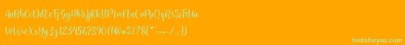 flashback Demo Font – Green Fonts on Orange Background