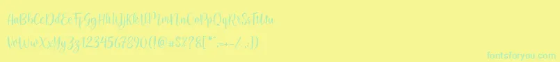 flashback Demo Font – Green Fonts on Yellow Background