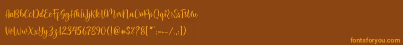 flashback Demo Font – Orange Fonts on Brown Background