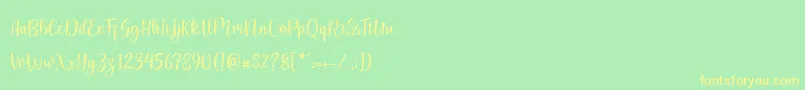 flashback Demo-Schriftart – Gelbe Schriften auf grünem Hintergrund