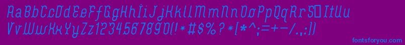 FlashBoy-fontti – siniset fontit violetilla taustalla