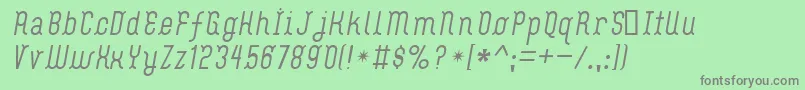 FlashBoy-fontti – harmaat kirjasimet vihreällä taustalla