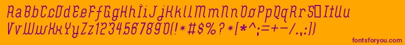 Шрифт FlashBoy – фиолетовые шрифты на оранжевом фоне