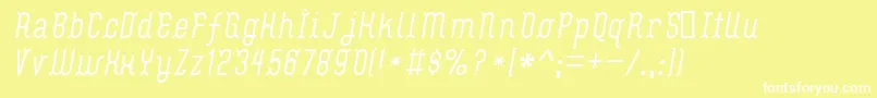 FlashBoy-fontti – valkoiset fontit keltaisella taustalla