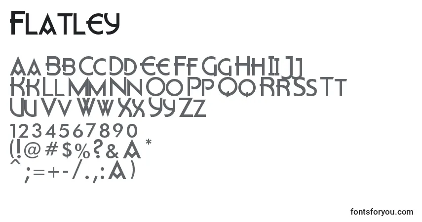 Flatley (126797)フォント–アルファベット、数字、特殊文字