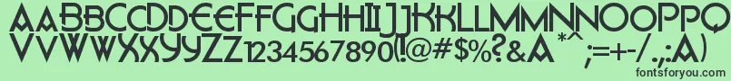 フォントFlatley – 緑の背景に黒い文字