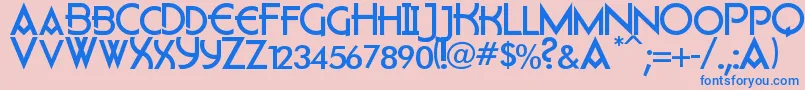 Flatley Font – Blue Fonts on Pink Background